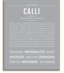 Calli Personalized Name Meaning Art Prints – Name Stories