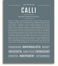 Calli Personalized Name Meaning Art Prints – Name Stories