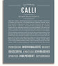 Calli Personalized Name Meaning Art Prints – Name Stories