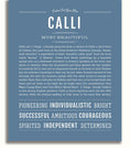 Calli Personalized Name Meaning Art Prints – Name Stories