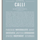 Calli Personalized Name Meaning Art Prints – Name Stories