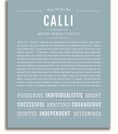Calli Personalized Name Meaning Art Prints – Name Stories