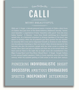 Calli Personalized Name Meaning Art Prints – Name Stories