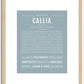 Callia | Name Art Print