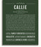 Callie | Name Art Print – Name Stories