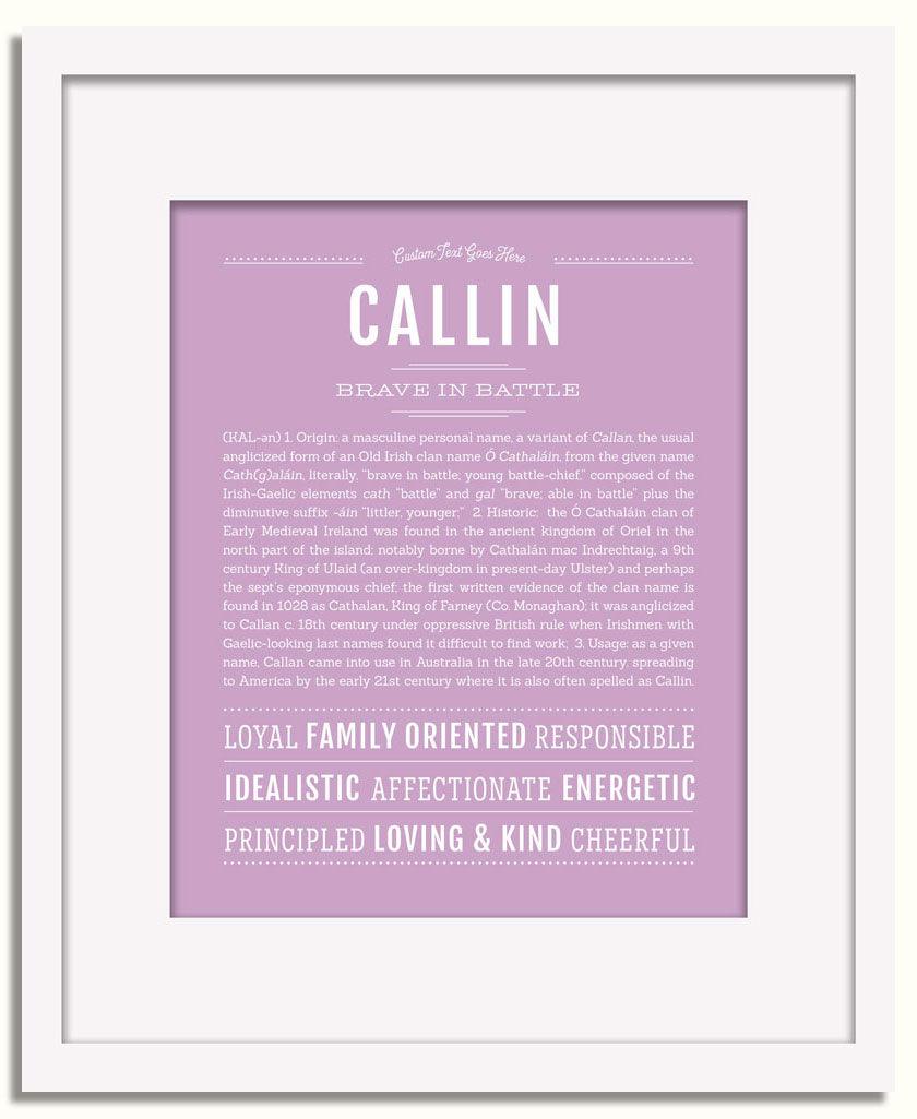 Frame Options | Lilac | White Frame, Matted