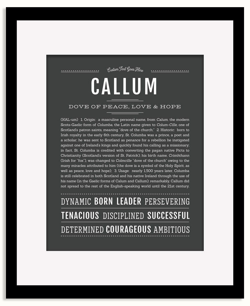 Frame Options | Charcoal Gray | Black Frame, Matted