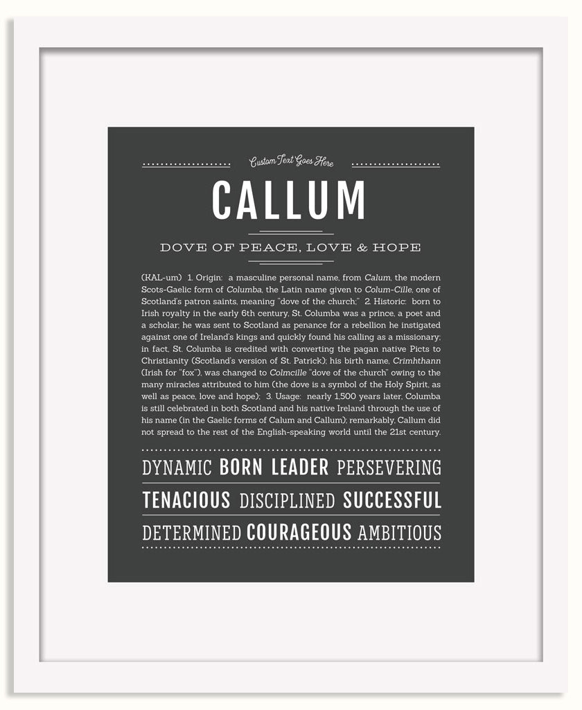 Frame Options | Charcoal Gray | White Frame, Matted