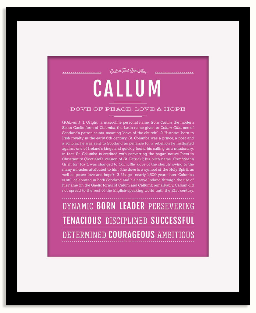 Frame Options | Dark Pink | Black Frame, Matted