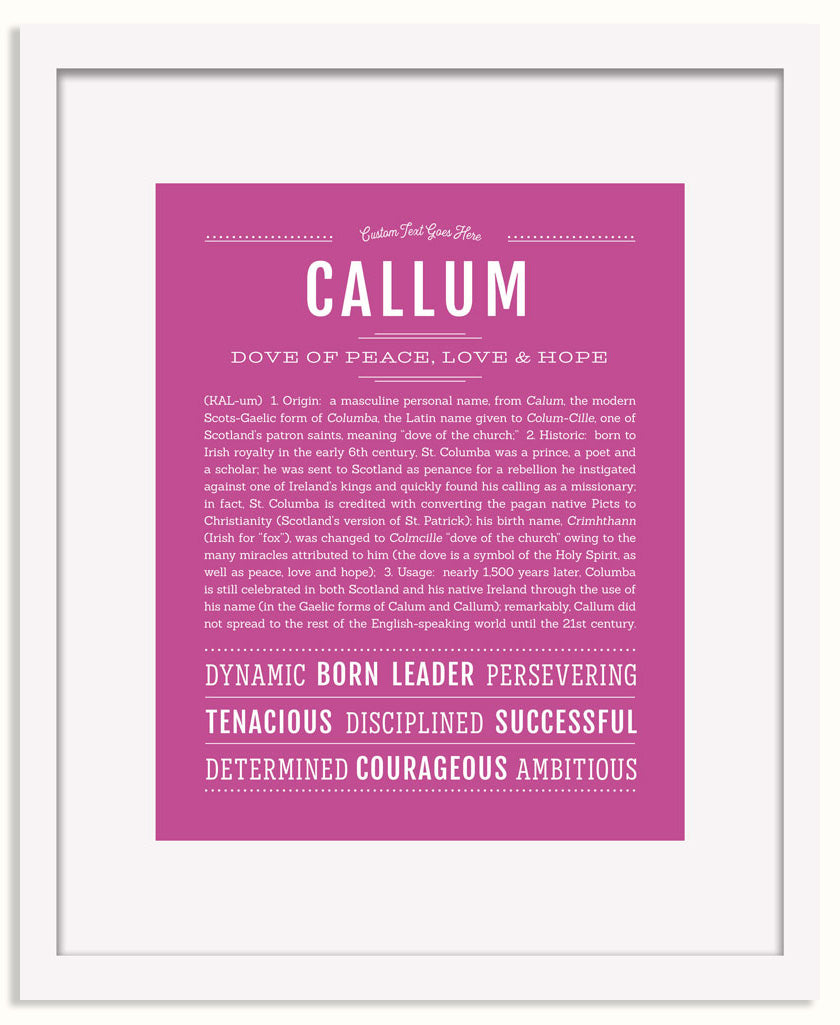 Frame Options | Dark Pink | White Frame, Matted