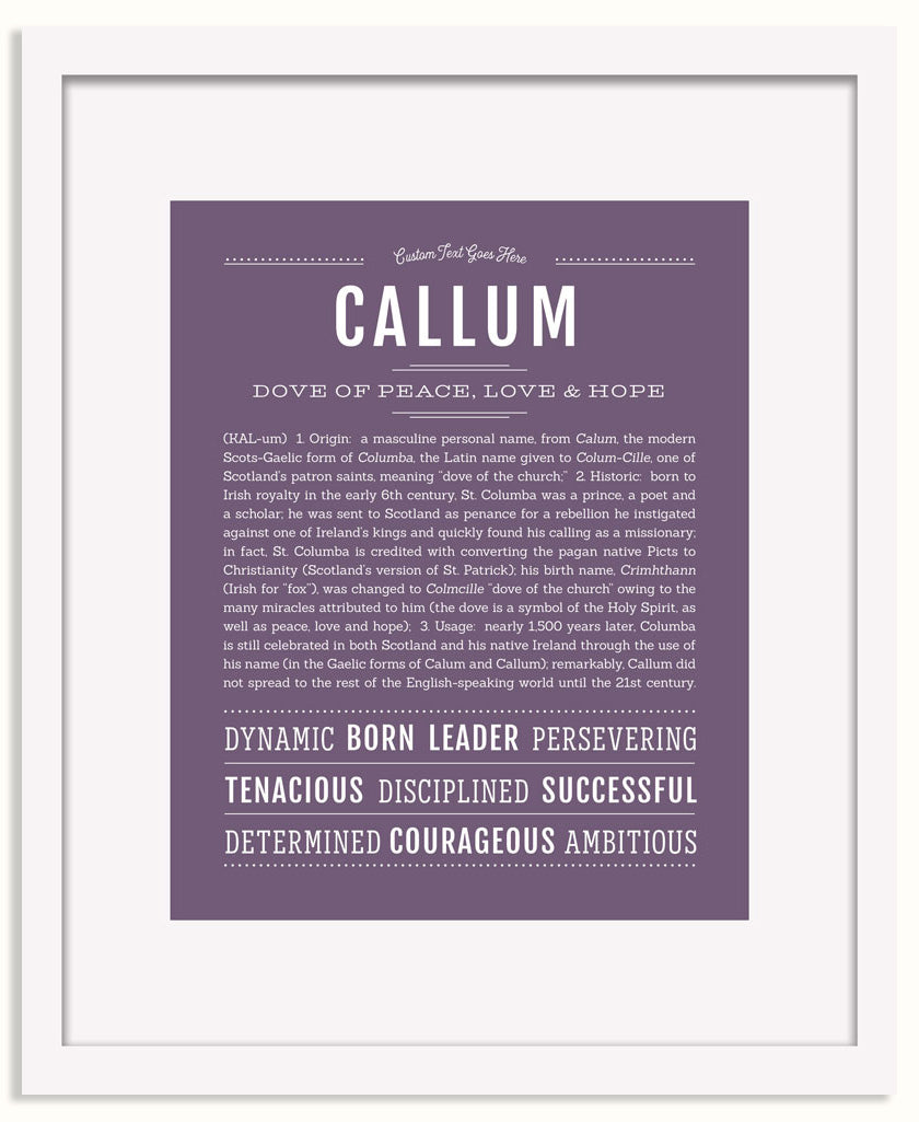 Frame Options | Deep Purple | White Frame, Matted