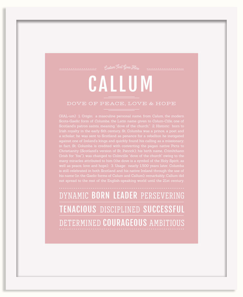 Frame Options | Dusty Rose | White Frame, Matted