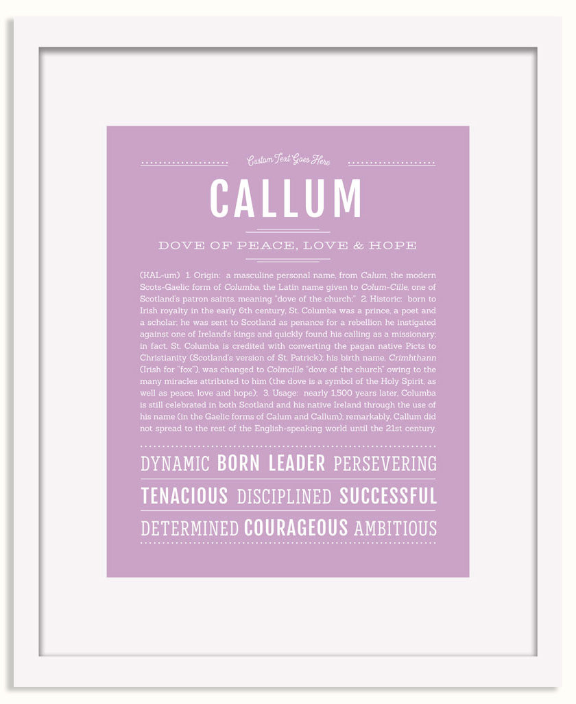 Frame Options | Lilac | White Frame, Matted