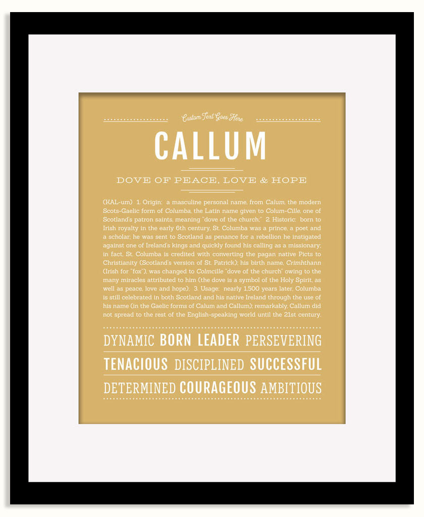 Frame Options | Matte Gold | Black Frame, Matted