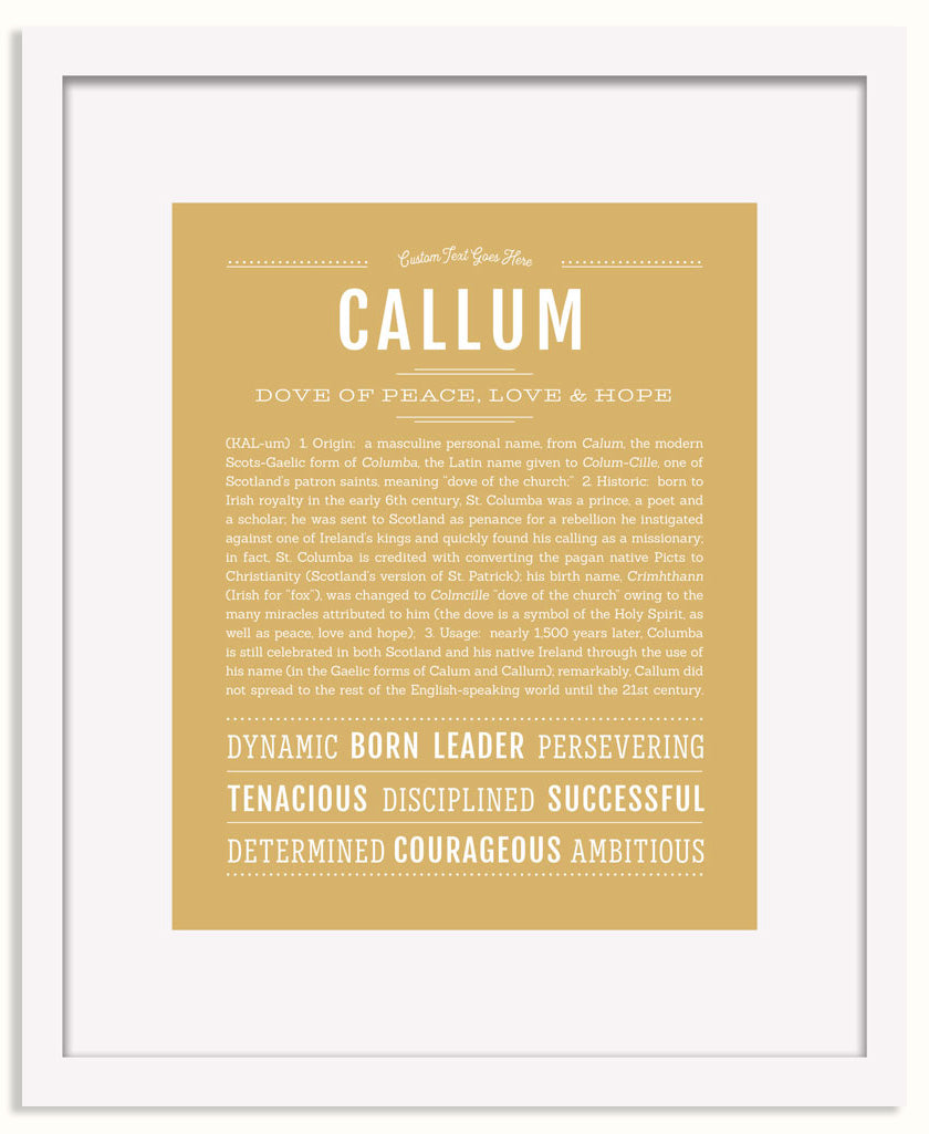 Frame Options | Matte Gold | White Frame, Matted