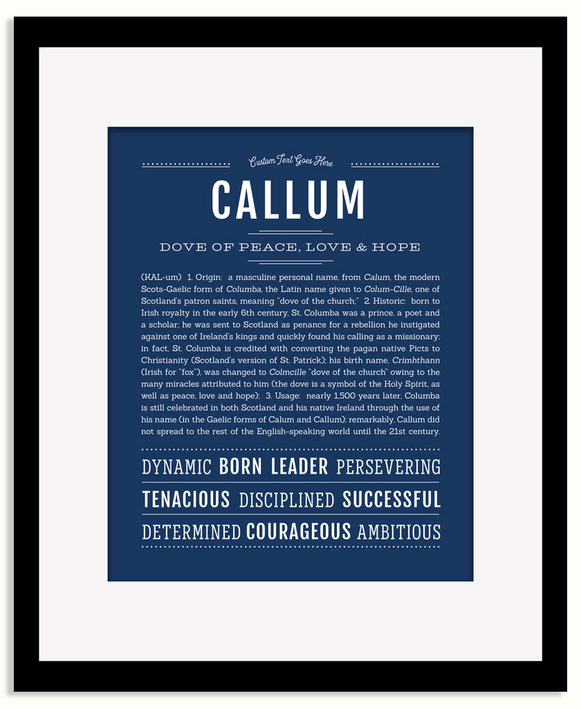 Frame Options | Midnight Blue | Black Frame, Matted