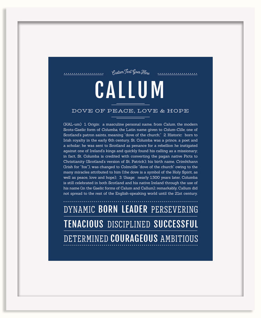 Frame Options | Midnight Blue | White Frame, Matted