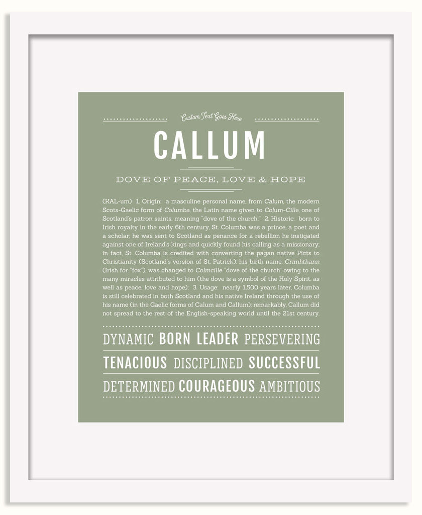 Frame Options | Sage | White Frame, Matted