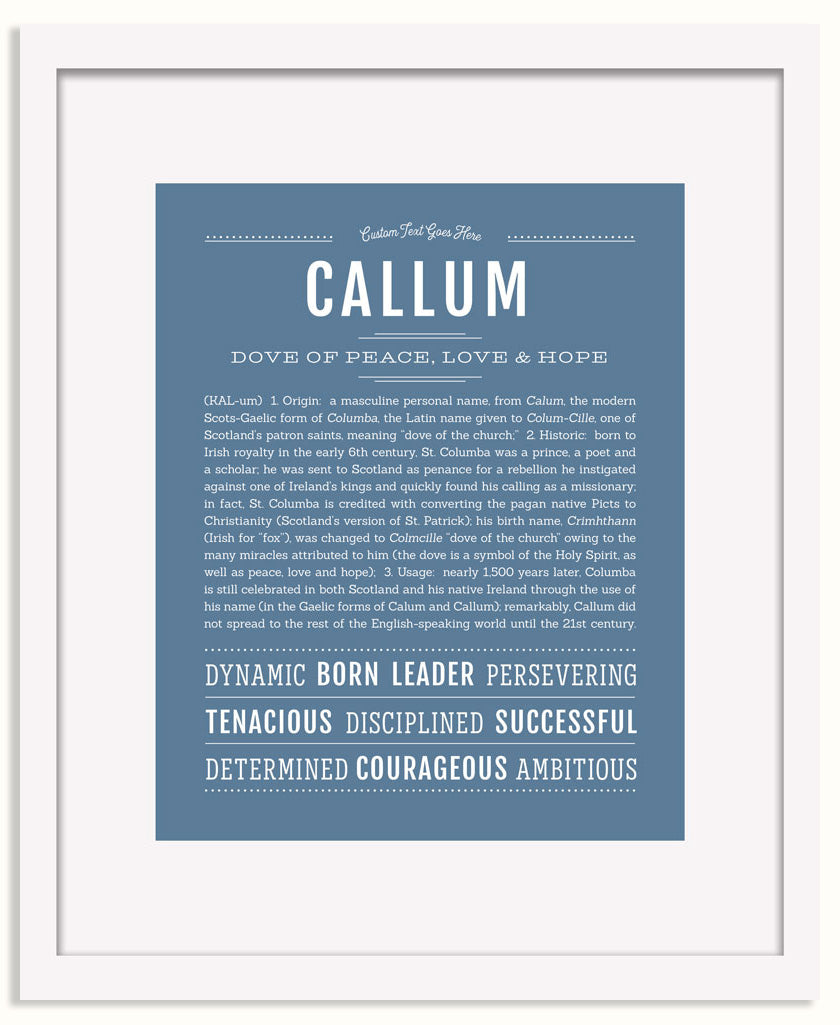 Frame Options | Steele Blue | White Frame, Matted