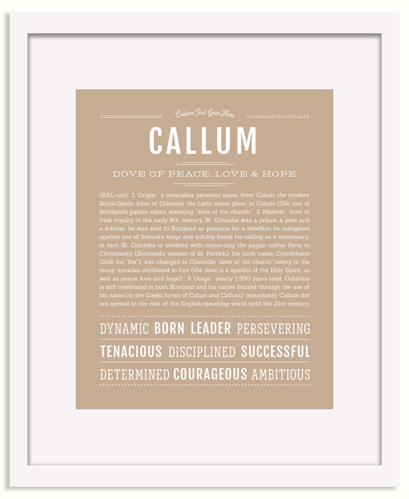 Frame Options | Tan | White Frame, Matted