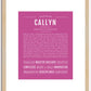 Callyn | Name Art Print