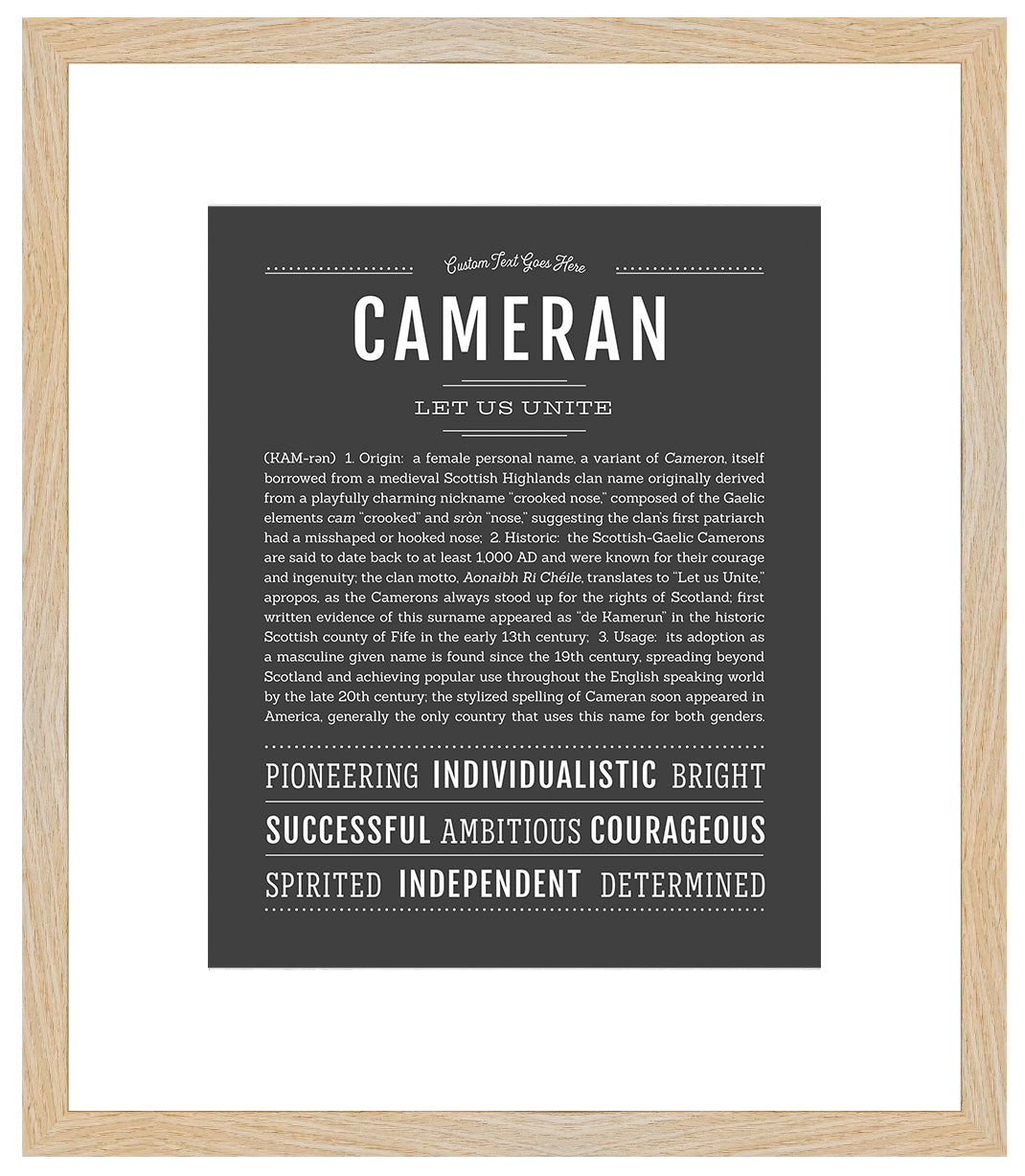 Cameran (female) | Name Art Print