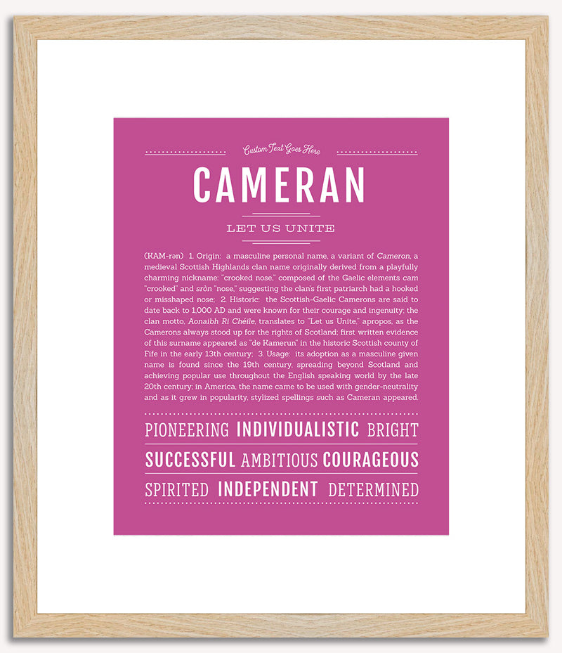 Cameran (male) | Name Art Print