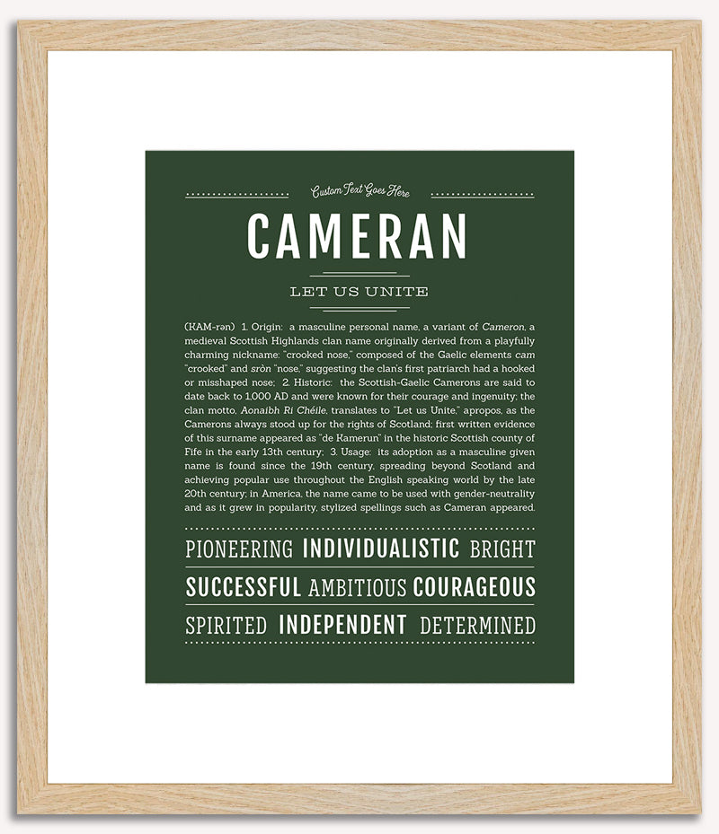 Cameran (male) | Name Art Print