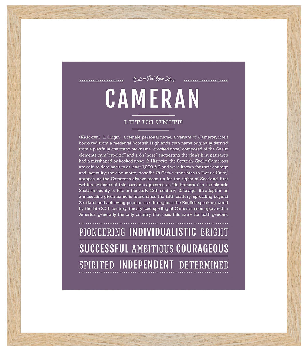 Cameran (female) | Name Art Print