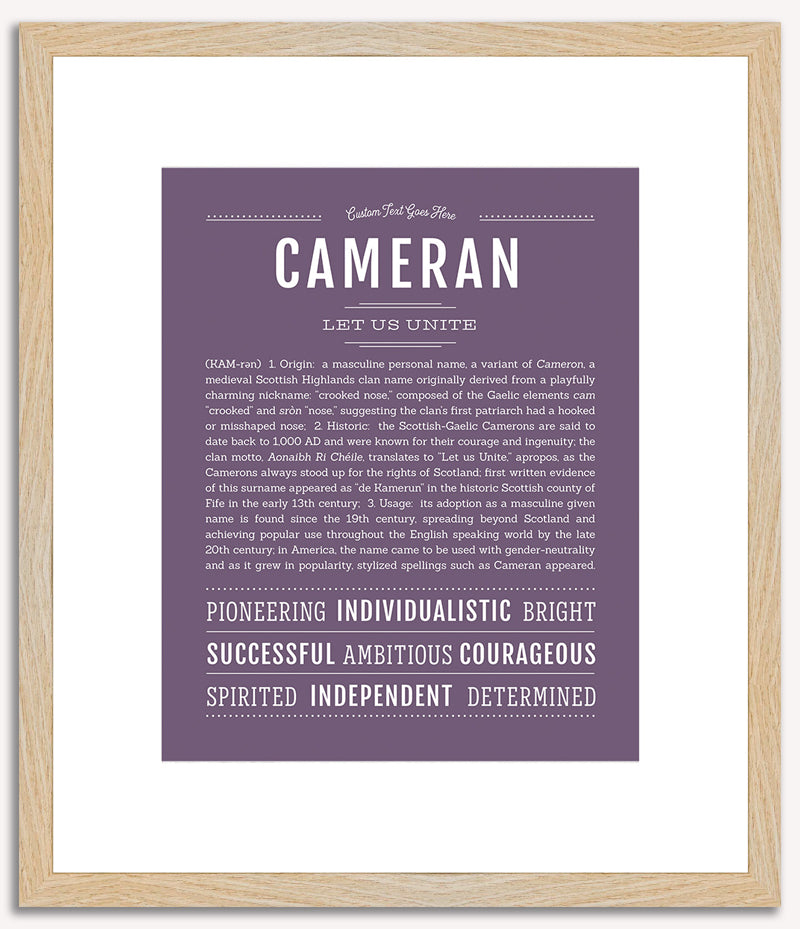 Cameran (male) | Name Art Print