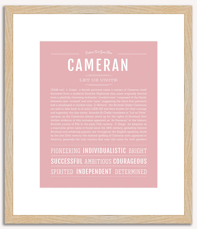 Cameran (female) | Name Art Print