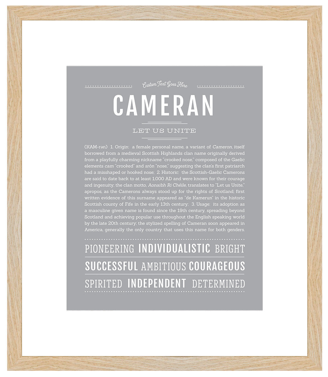 Cameran (male) | Name Art Print