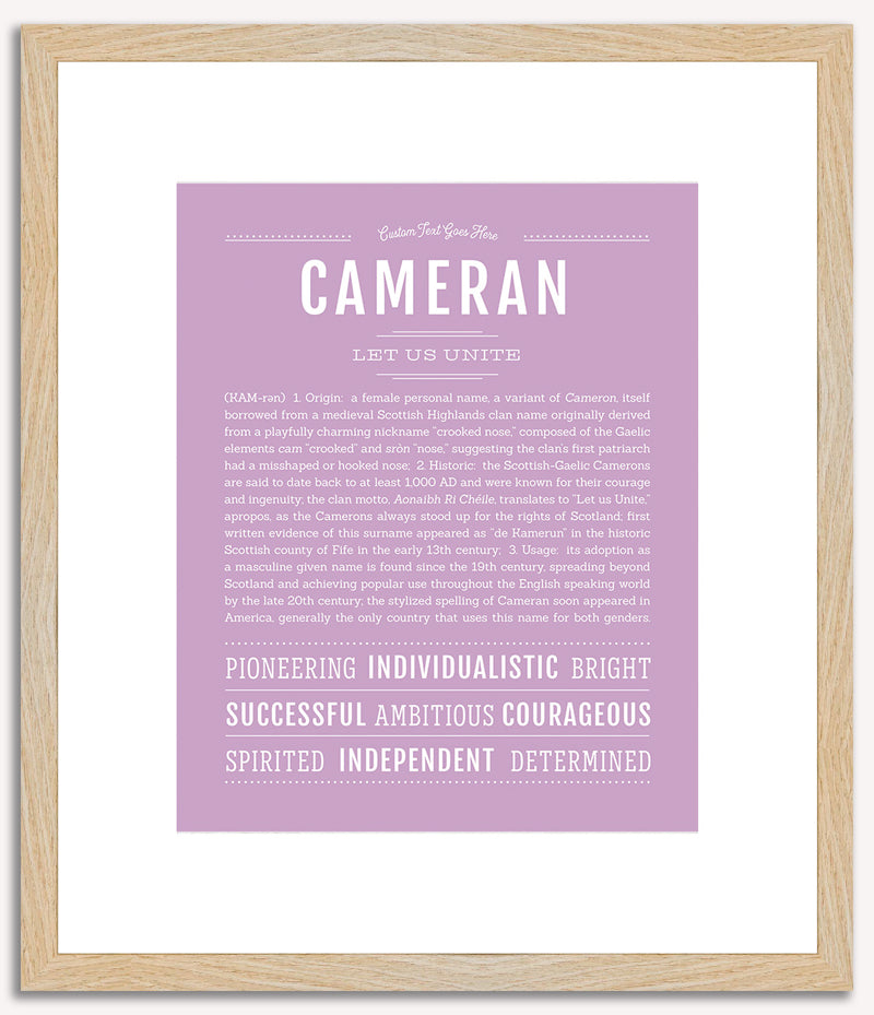 Cameran (female) | Name Art Print