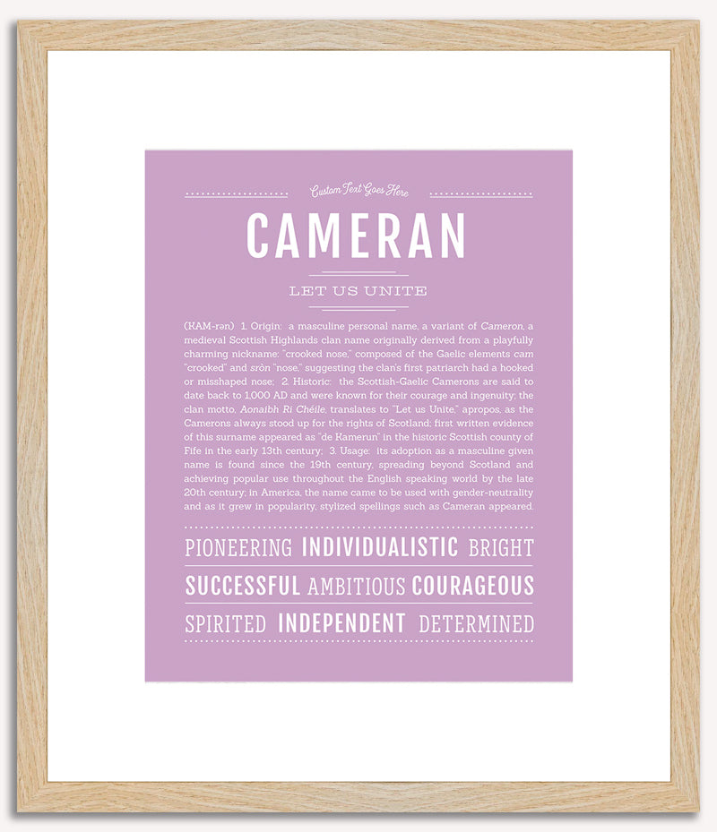 Cameran (male) | Name Art Print