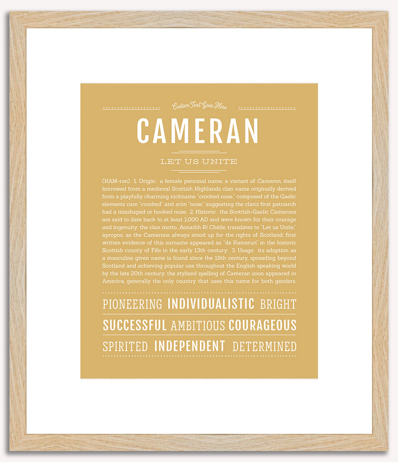 Cameran (female) | Name Art Print