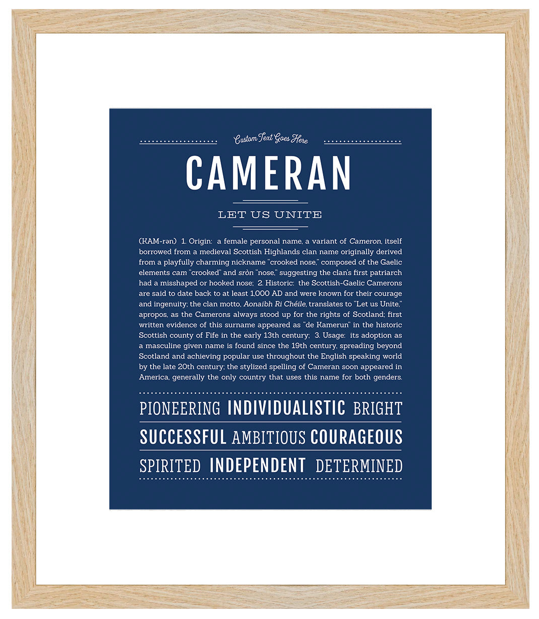 Cameran (male) | Name Art Print