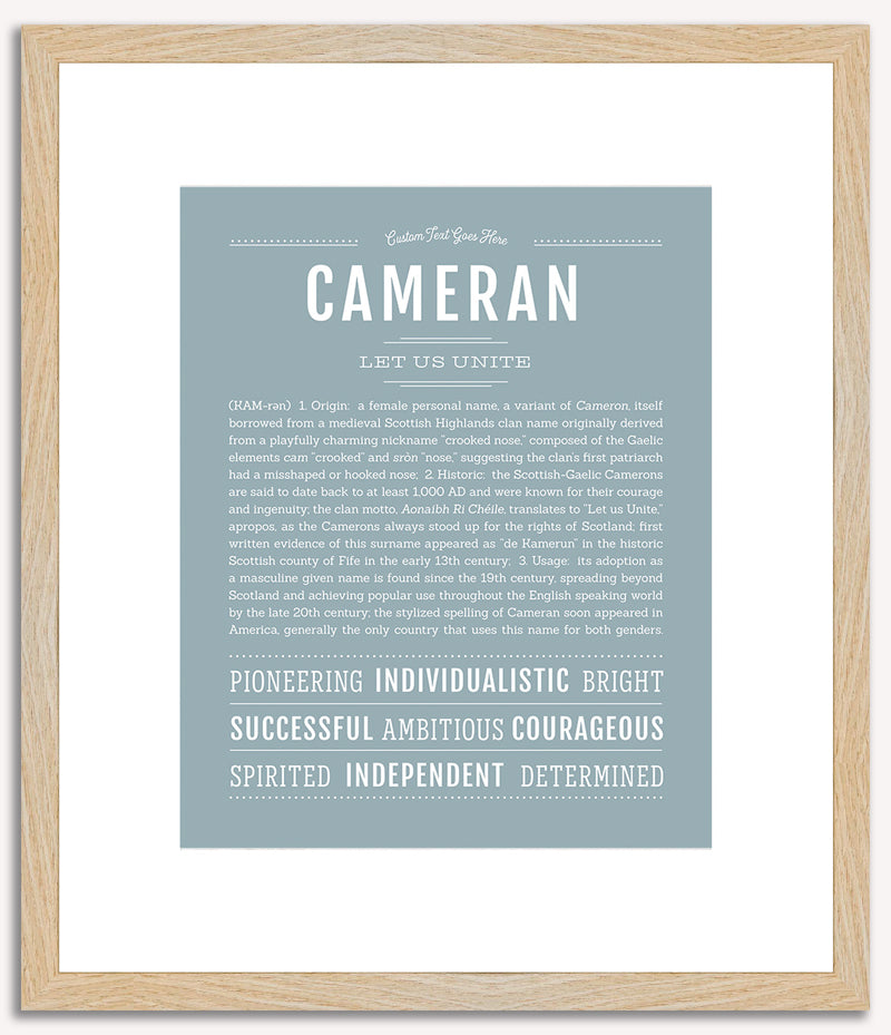 Cameran (female) | Name Art Print