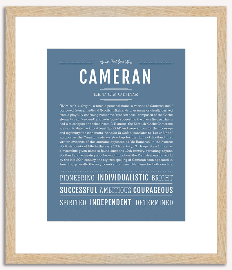 Cameran (female) | Name Art Print