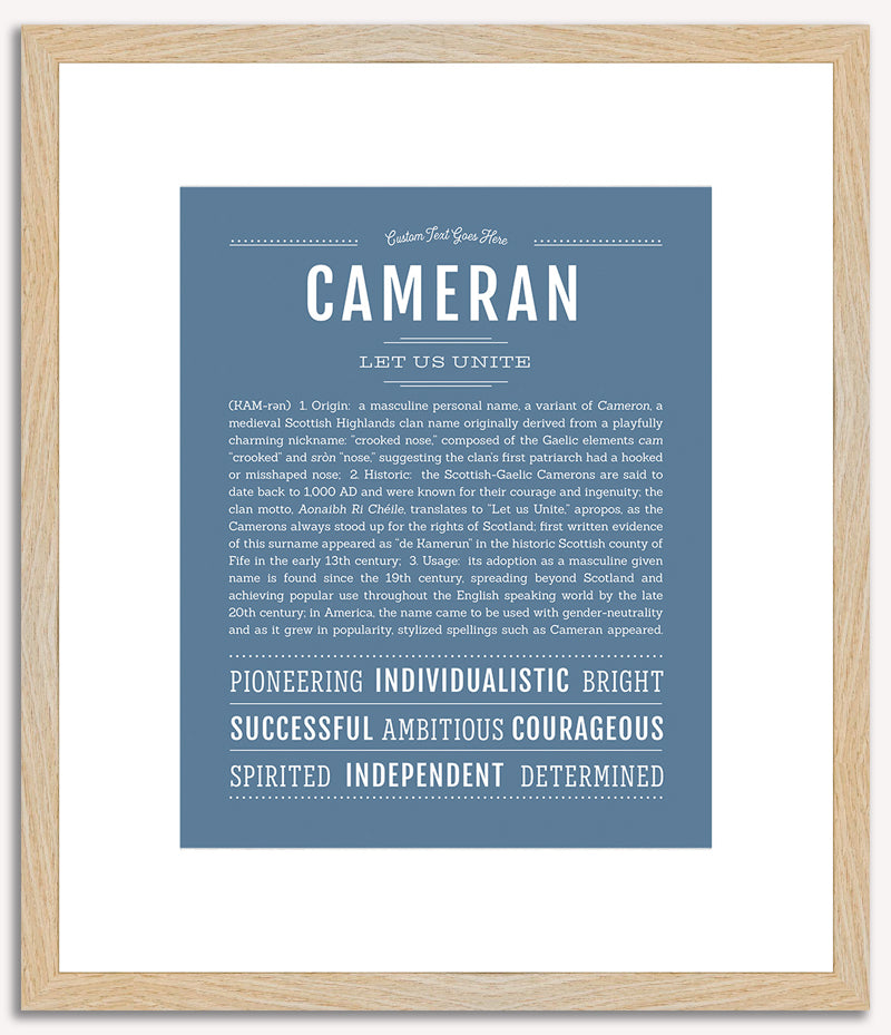 Cameran (male) | Name Art Print