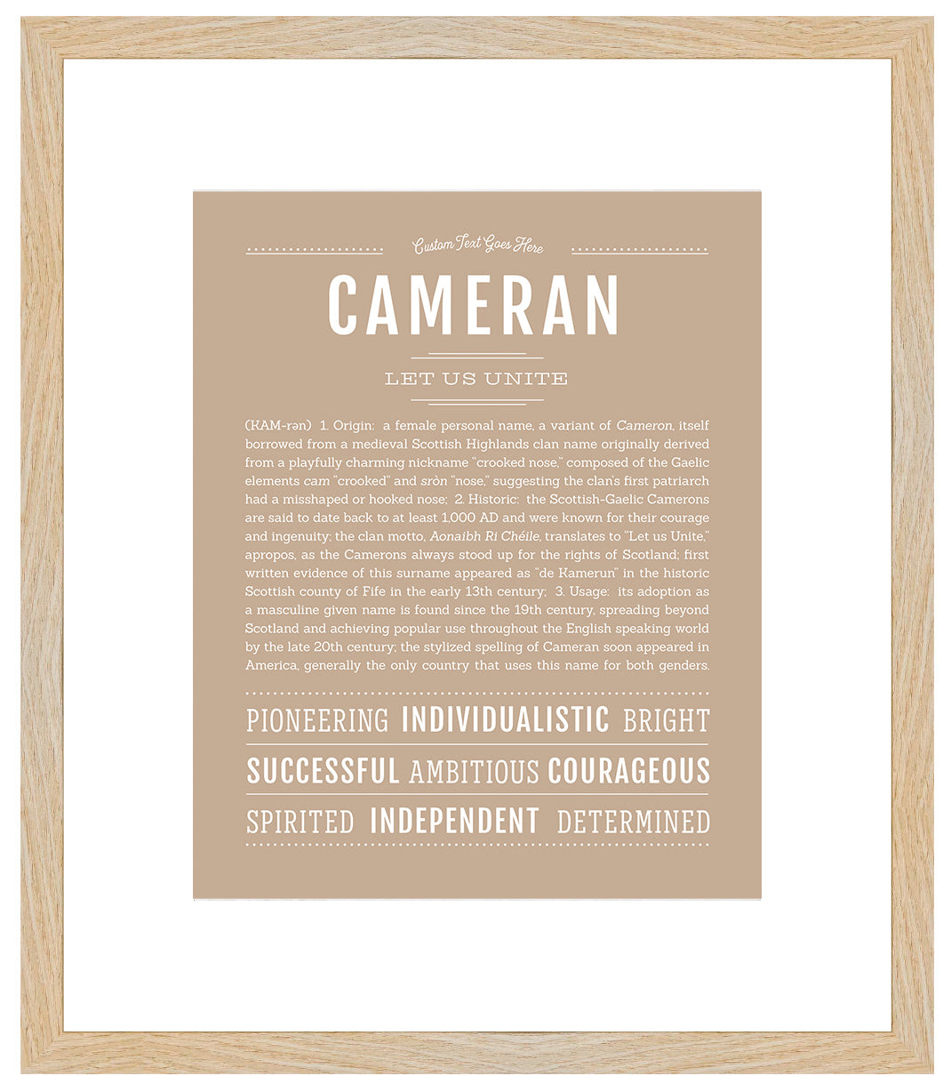 Cameran (female) | Name Art Print