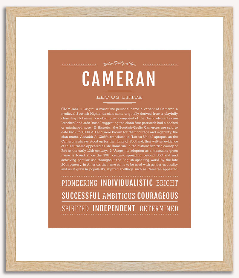 Cameran (male) | Name Art Print