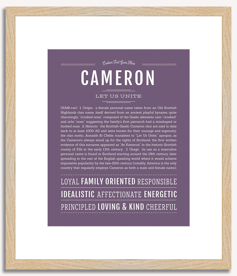 Cameron (female) | Name Art Print