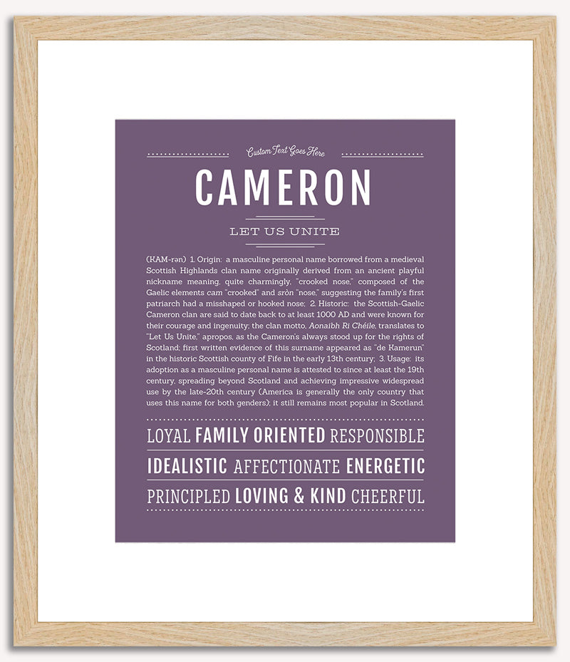 Cameron (female) | Name Art Print