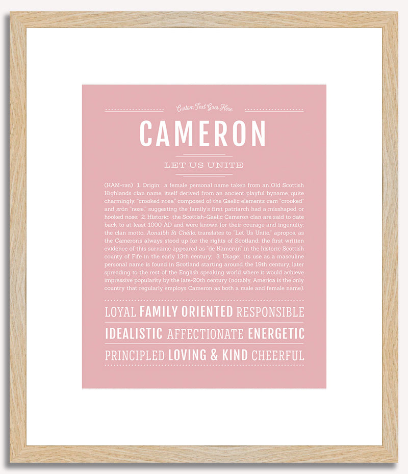 Cameron (female) | Name Art Print