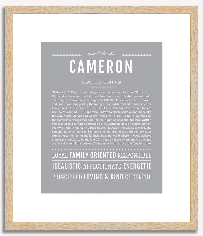 Cameron (female) | Name Art Print