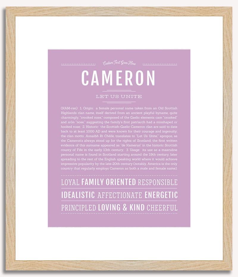 Cameron (female) | Name Art Print