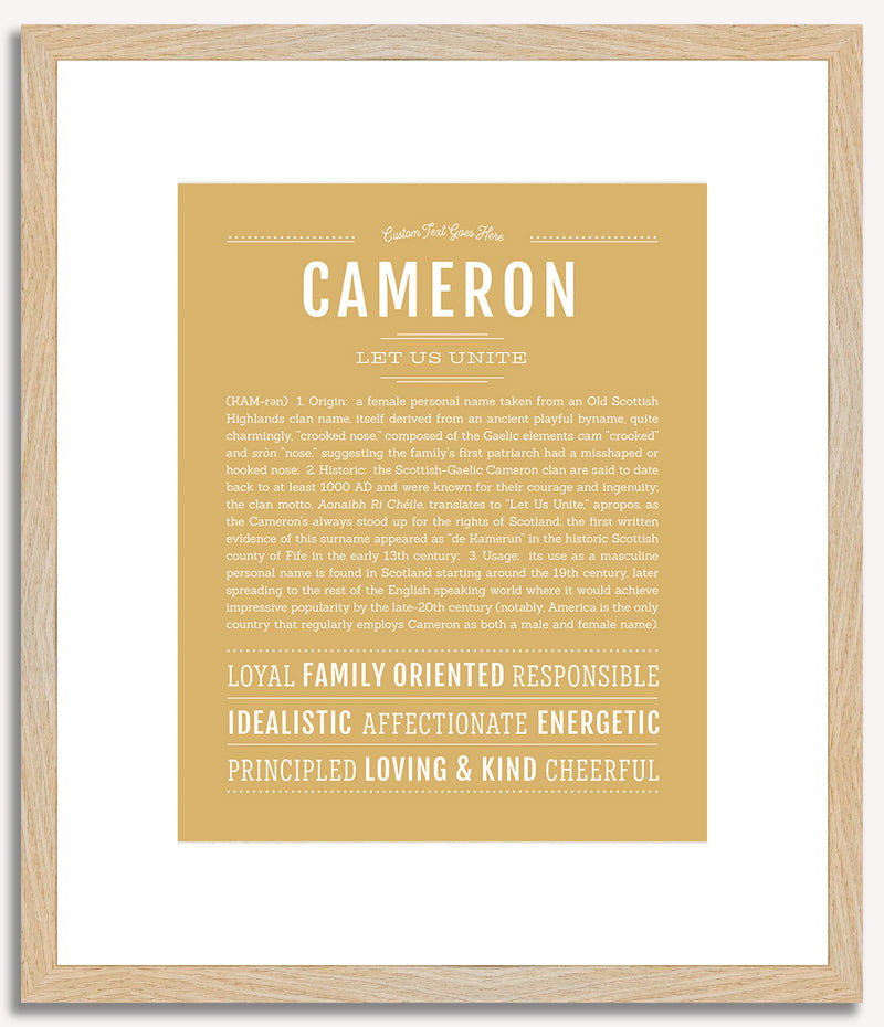 Cameron (female) | Name Art Print