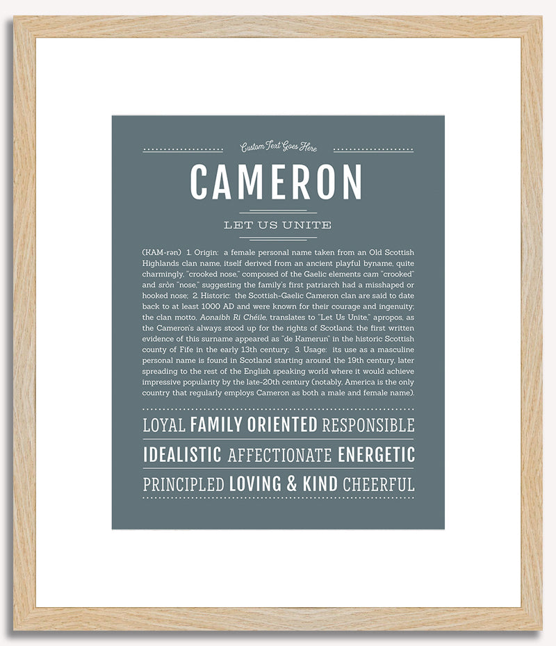 Cameron (female) | Name Art Print