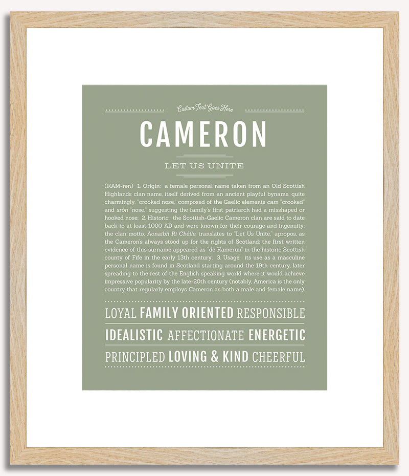 Cameron (female) | Name Art Print