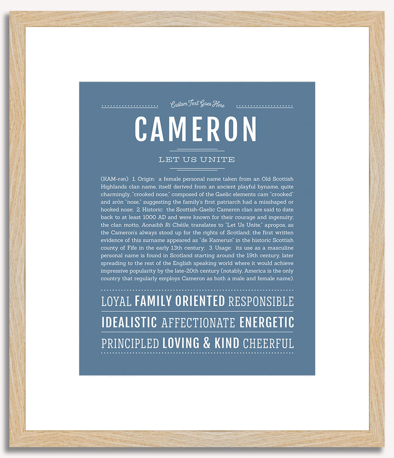 Cameron (female) | Name Art Print